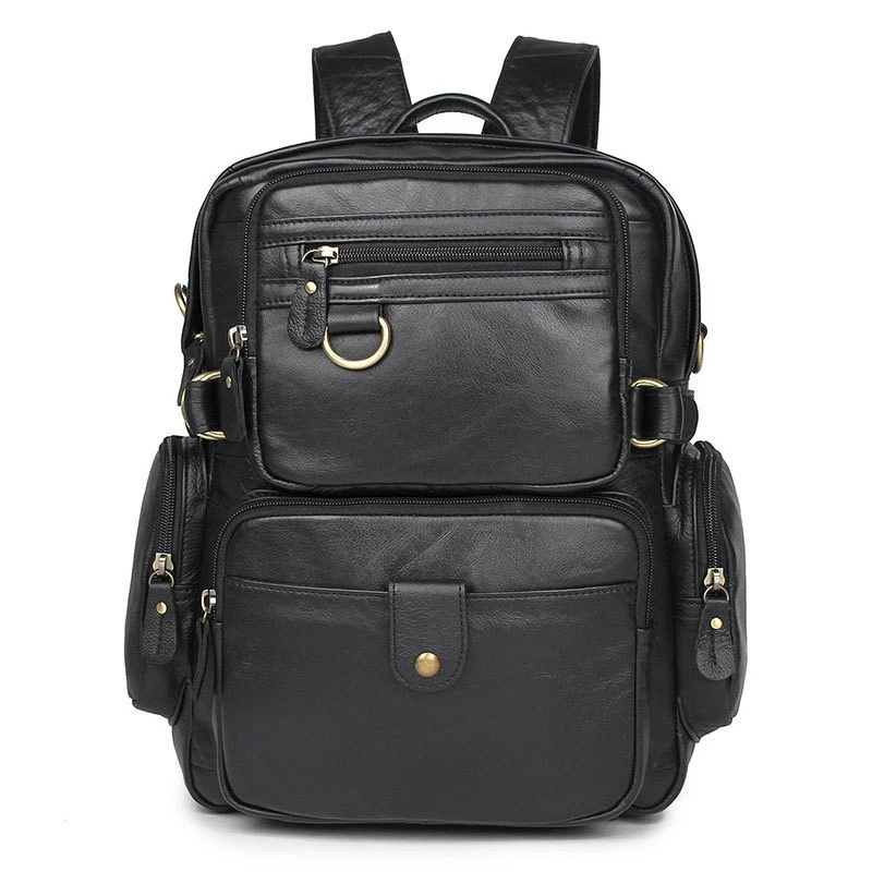 large black leather backpack womens