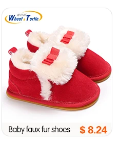 Mother Kids Baby Shoes First walkers Unisex Winter Warm Boots For Infant Baby Faux Fur Inner Snow Boots Toddler Prewalker Bootie