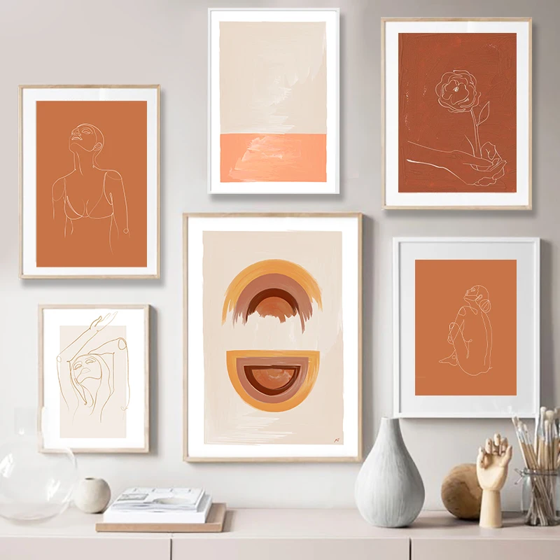 Abstract-Burnt-Orange-Wall-Art-Canvas-Painting-Terracotta-Rainbow-Minimalist-One-Line-Drawing-Poster (6)