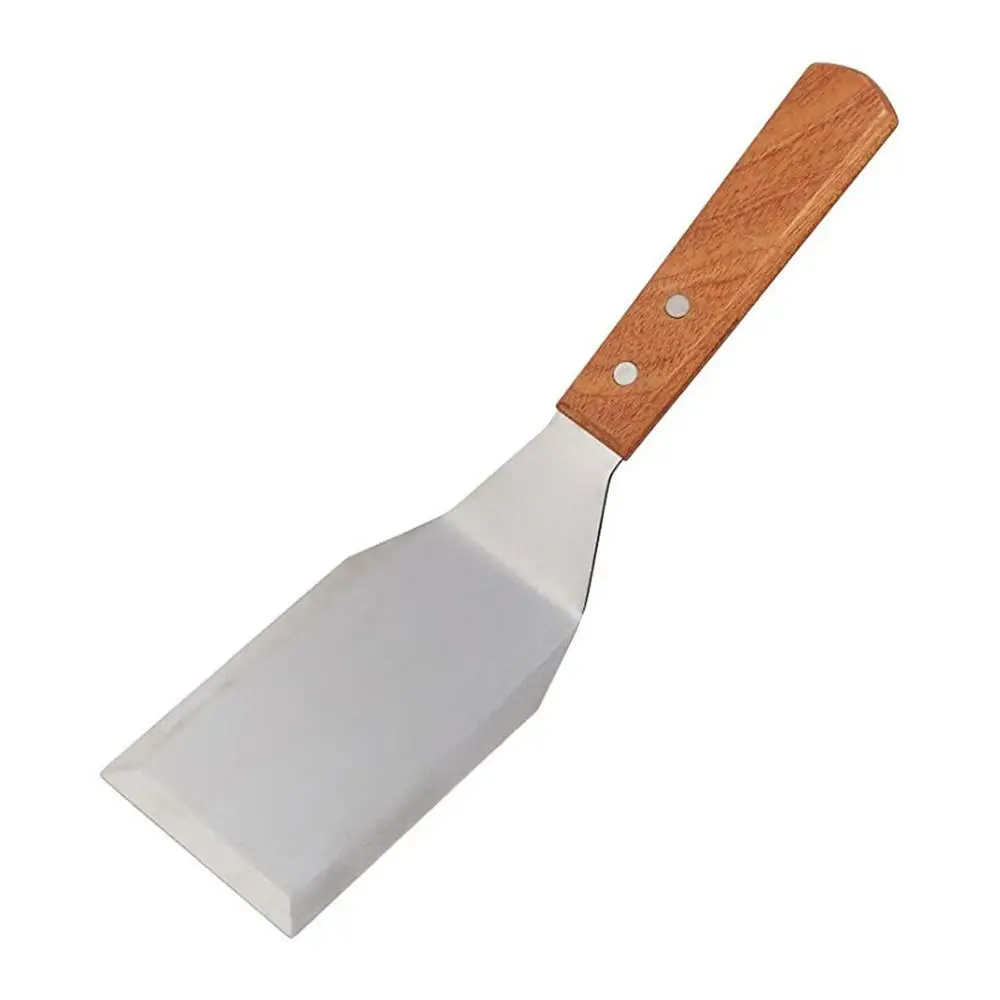 904 Stainless Steel Spatula Scraper Pancake pizza shovel batch Caesar Western shovel Turner Scoop with Wooden Handle - Цвет: Светло-серый