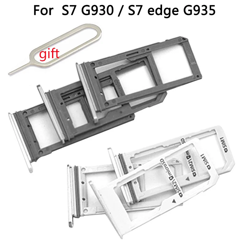 Adaptador de tarjeta SIM y soporte de bandeja para tarjeta Micro SD, carcasa de teléfono individual/Dual para Samsung Galaxy S7 Edge G935 G935F G935FD G935A