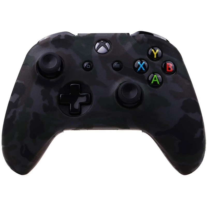 Water Transfer Printing Camouflage Silicone Cover Skin Case For Microsoft X& S Controller X 1(Grey) With Pro