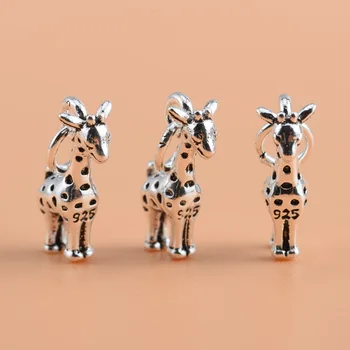 

S925 Sterling Silver Thai Silver Pendant Accessories Cute Mini Fawn Pendant Handmade DIY Beaded Material Accessories