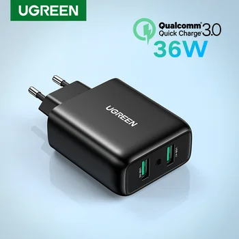 Ugreen USB Charger Quick Charge 3.0 36W Fast Charger Adapter QC3.0 Mobile Phone Chargers for iPhone Samsung Xiaomi Redmi Charger 1