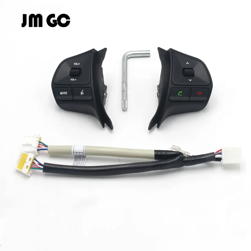 Черный Для KIA RIO 2011- multifuncional botón de control del volante Audio telefono volumen interruptor Para bluetooth coche acces - Цвет: Черный