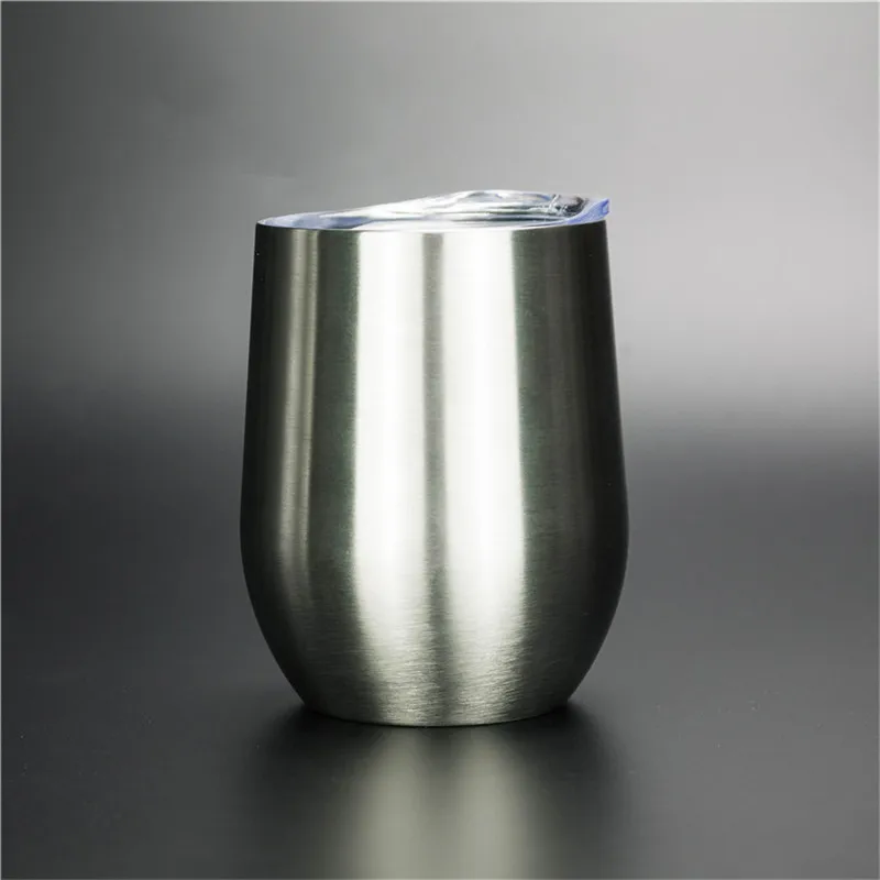 Stainless Steel Новинка, индивидуальная креативная 12 унций, яйцо, коктейль, стакан для вина, нержавеющая сталь, металлический Кубок, кружка, горячие, для дома, офиса, тумблеры - Цвет: Stainless Steel