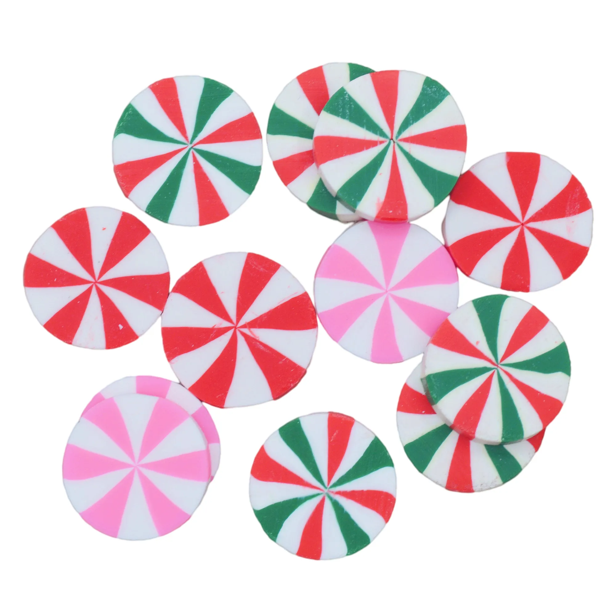 10PCS 고분자 클레이 크리스마스 사탕 인형 집 사탕 미니어처 스크랩북 사탕 완구 DIY 테이블 장식 공예