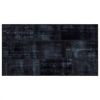 

Handmade Black Vintage Overdyed Patchwork Area Rug 080x150 Cm-2'7''X4'11''