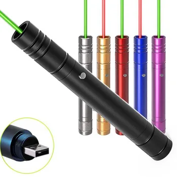 

Rechargeable USB Green Laser pointer Built-in battery Green Laser Sight 10000m 5mw Adjustable Focus Lazer laser Pen pointer