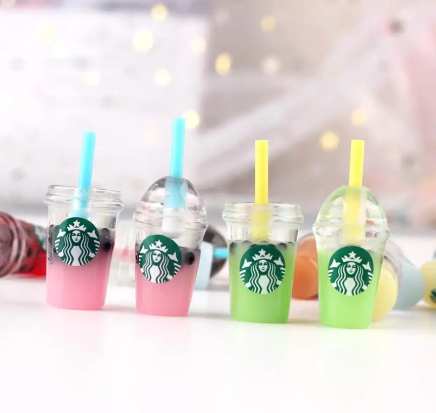 kawaii молочный чай мороженое Кофе Frappuccino чашка смола с плоской задней стороной кабошон имитация питания художественное украшение Шарм