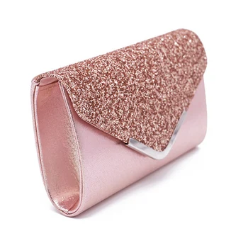 

Women Glittered Envelope Clutch Purse Evening Bag Lustrous Party Handbag Shiny Shoulder Bag(Pink)