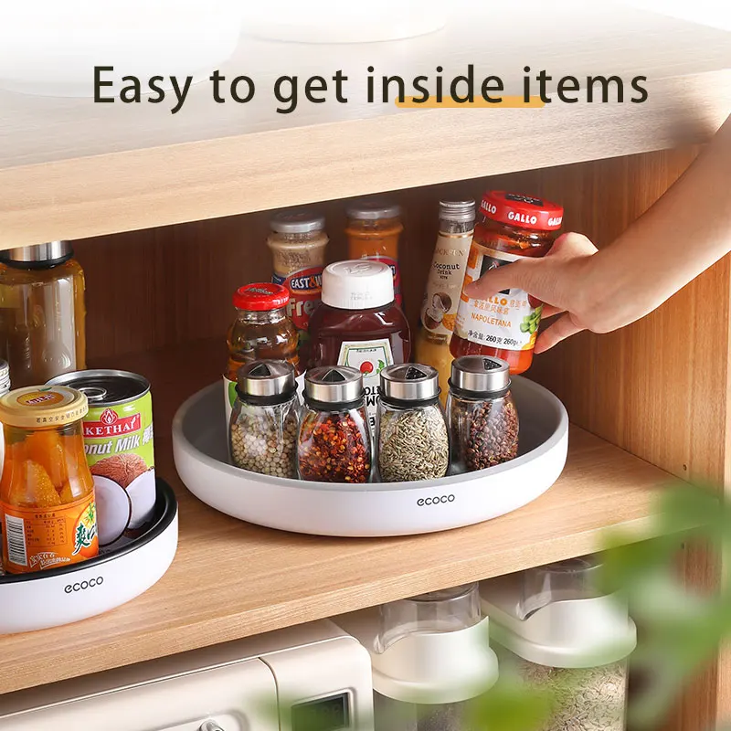 Ecoco Kitchen Rotating Spice Condiment Storage Rack Bathroom