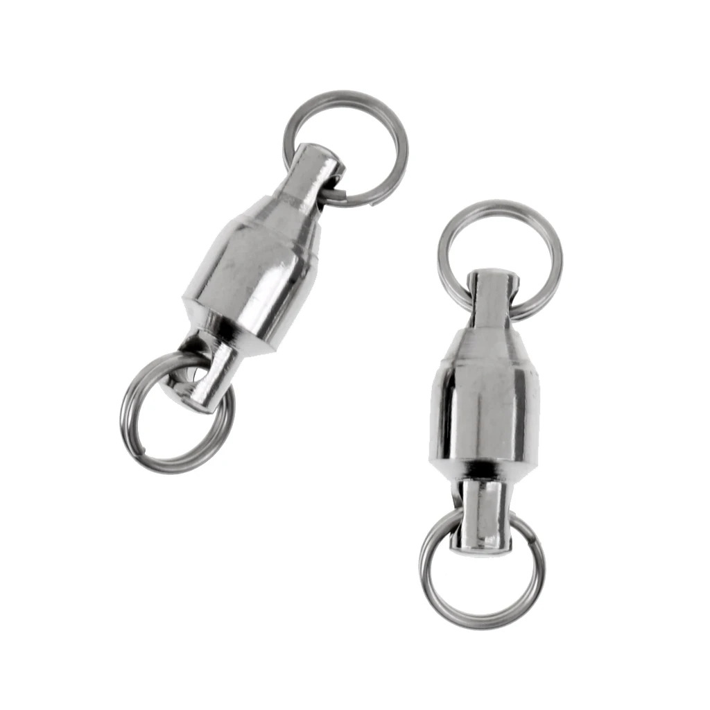 20 Pieces Rolling Barrel Swivel Alloy Ball Bearing Swivels Connector Solid Rings Fishing Replacement Tackles 