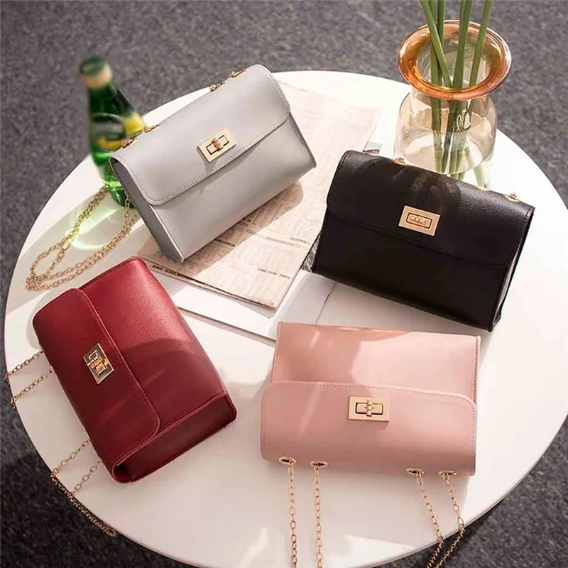  British Fashion Simple Small Square Bag Women's Designer Handbag 2019 High-quality PU Leather Chain - 33002520658