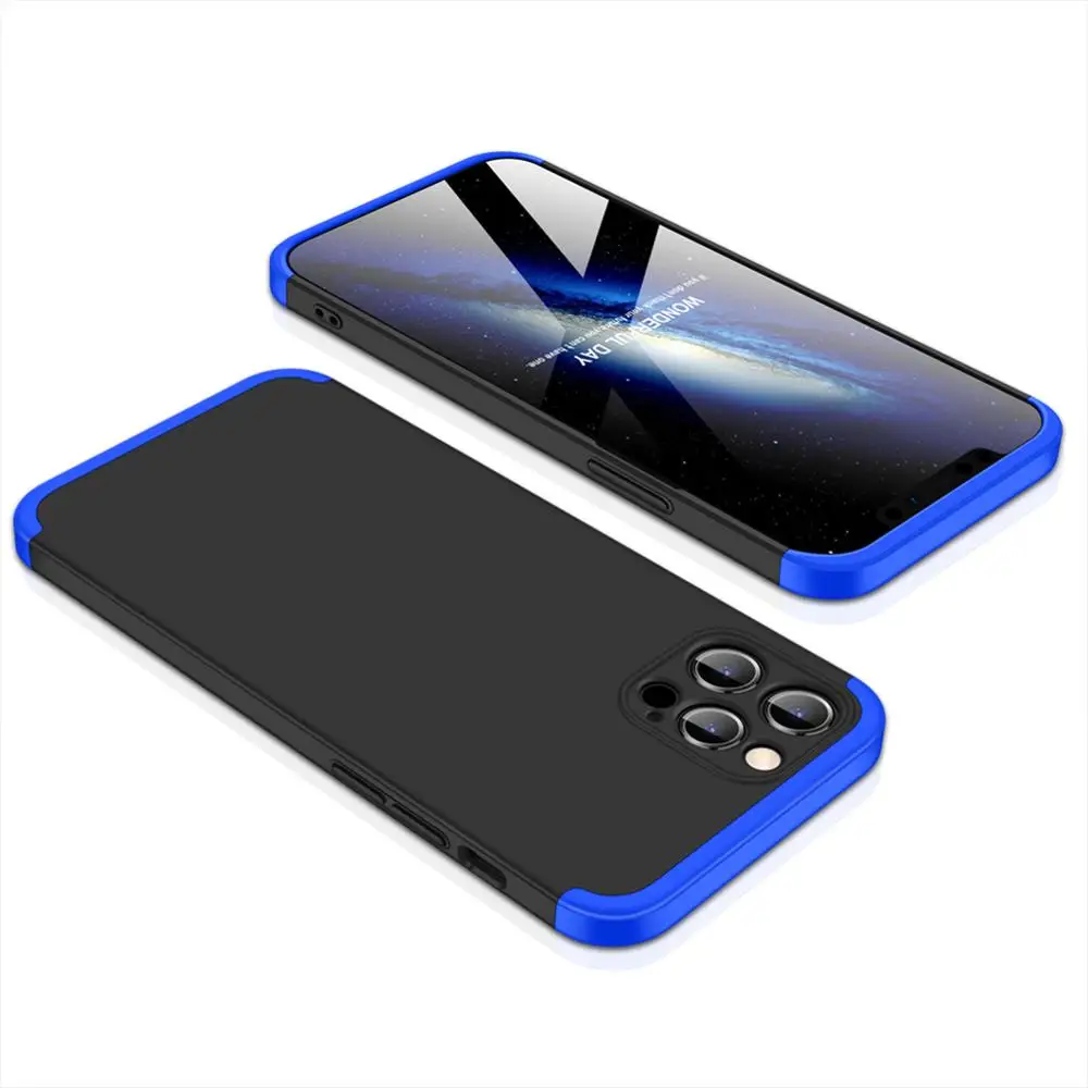 

Slim Case for iphone 13 12 Pro Max Case 360 Full Protection Anti-knock 3 in 1 Matte Hard PC Cover for iphone 12 Pro Case Coque