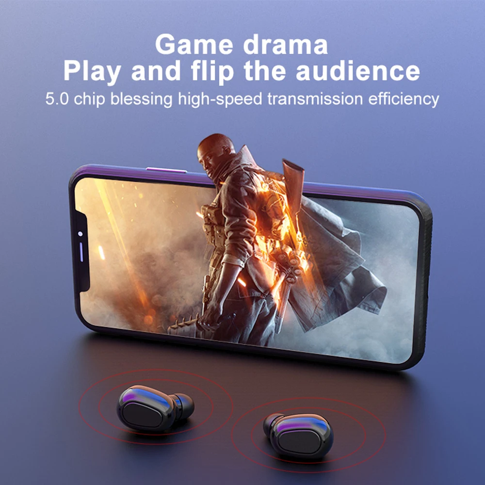 Willkey L22 Wireless Headphones TWS Earphone Bluetooth 5 0 Stereo Deep Bass Sound Headset for iPhone Samsung Phones Earbuds