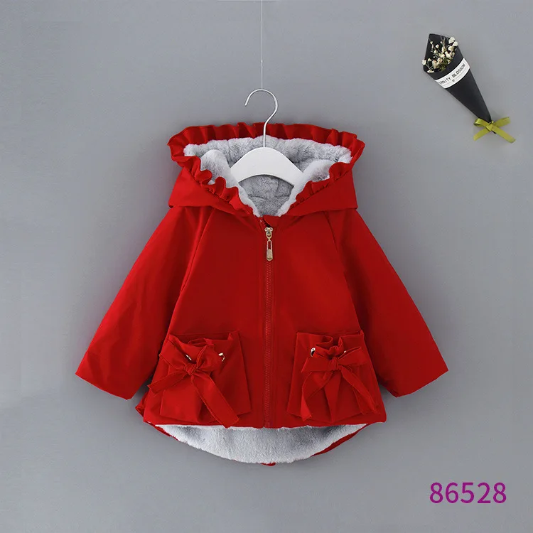 

Momoidea Childrenswear Autumn And Winter New Style GIRL'S Coat Cute Bow Children Thick Warm Cotton-padded Clothes