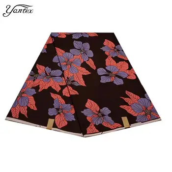 

YANTEX African Polyester Wax Prints Fabric 6 Yards/Piece Tissu Africain Veritable Wax African Ankara Fabrics Nigeria Batik Wax