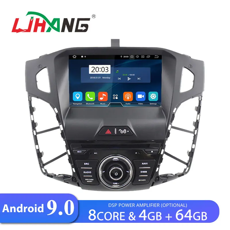 LJHANG автомобильный DVD плеер Android 9,0 для FORD FOCUS 2012 2013 gps стерео 1 Din автомобильный радиоприемник Авто 4 Гб+ 64 Гб FM
