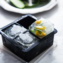 DIY Форма для кубиков льда Квадратной Формы Силиконовый поднос для приготовления Фруктового мороженого кухонный бар аксессуары для питья x