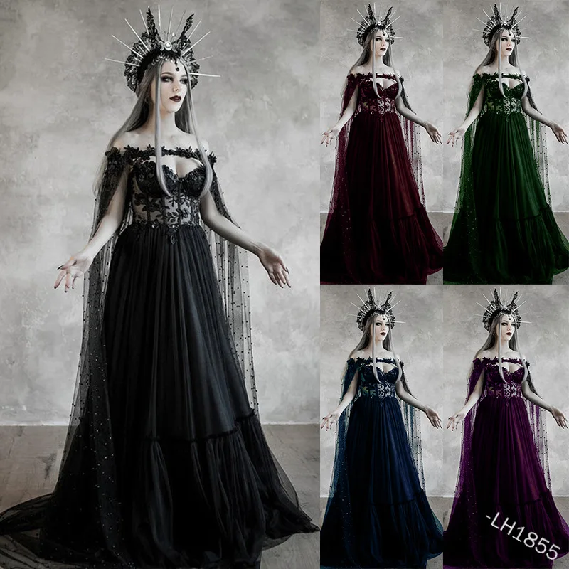 Women Renaissance Dresses Medieval Dress Gothic Christmas Witch Cosplay Costumes 