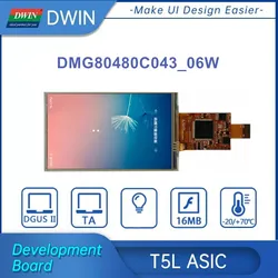 Módulo de exibição dwin hmi, módulo lcd tft serial uart 4.3 tamanhos de resolução 800x480 dmg80480c043_06w