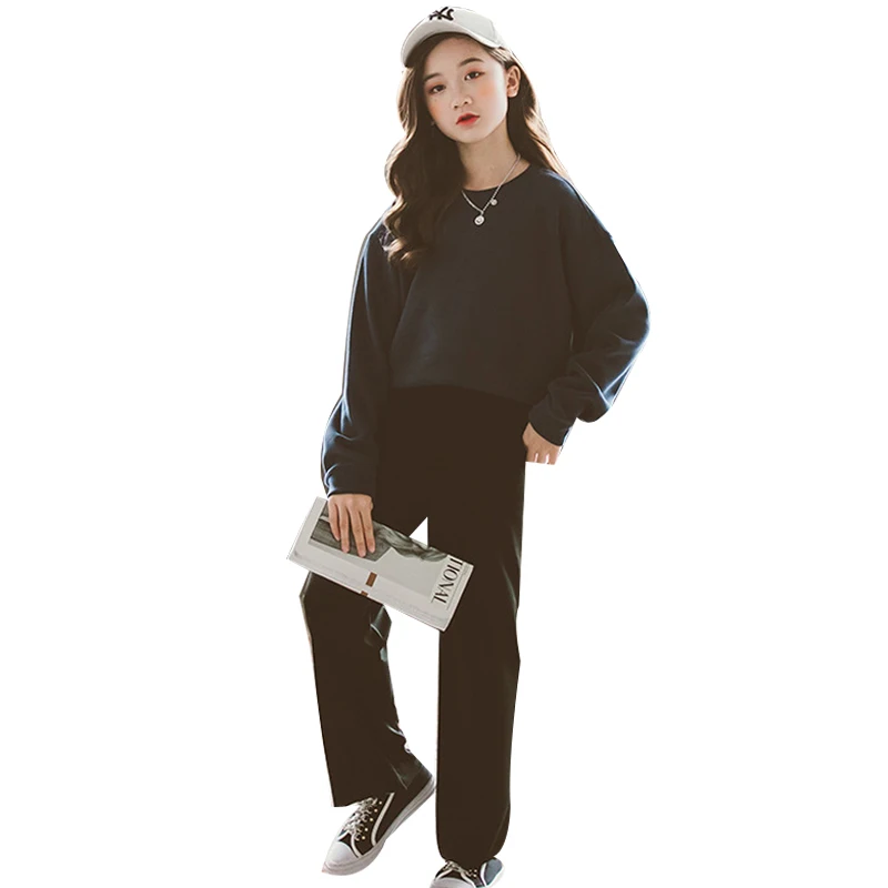 

2023 Autumn Winter Kids Sport Clothes Children's Girls Clothing Casual T-Shirt + Pants Suit Teenage Girls Costume Outfits
