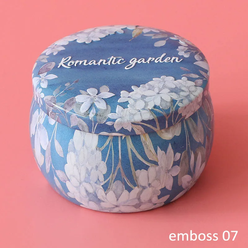 emboss 07 1 шт., коробка для конфет, многофункциональный чехол для печенья в форме барабана, жесть, домашний декор, розовый чайник, праздничные вечерние принадлежности - Цвет: emboss 07