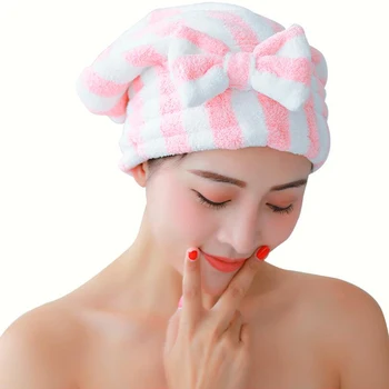 

4 Colors Dry Hair Hat Microfiber Solid Quickly Hair Turban Women Girls Ladies Cap Bathing Drying Towel Head Wrap Hat
