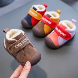 Bottes d'hiver pour bébés filles et garçons, chaussures de neige chaudes et en peluche pour l'extérieur, chaussures de marche pour bébés 