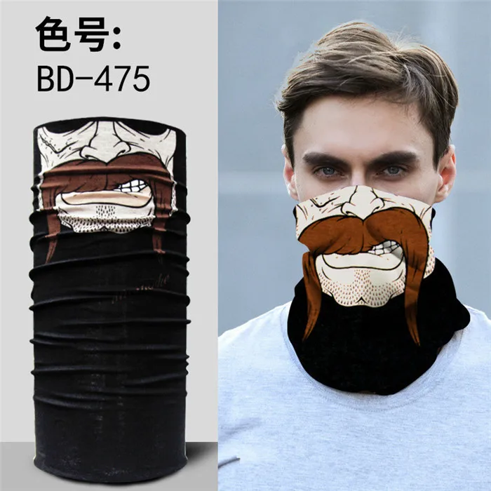 BD475 Scarf Мужской шарф, бандана для езды на Хэллоуин, женский платок, лыжная маска с черепом, маска на половину лица, шарф-призрак, шарф на шею, шарфы для походов, волшебный шарф, Вечерние Маски - Цвет: BD475 Scarf