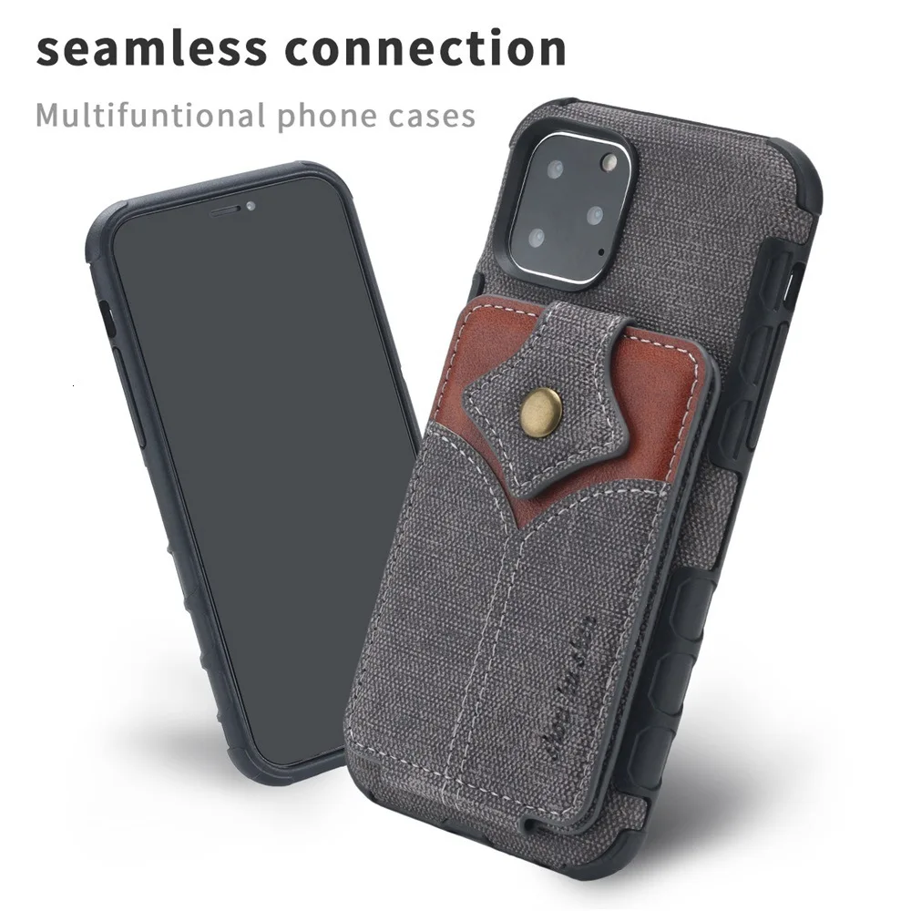 case for iphone 11 pro cover shockproof Hand Shell Originality Kickstand Leatherwear XR With Card Pocket |