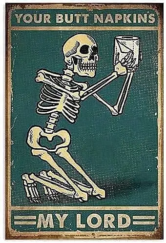 Skull Toilet Paper Sign Vintage Metal Tin Signs Iron Painting Plaque Decor Home Garden Patio Wall Decoration Bar | Дом и сад