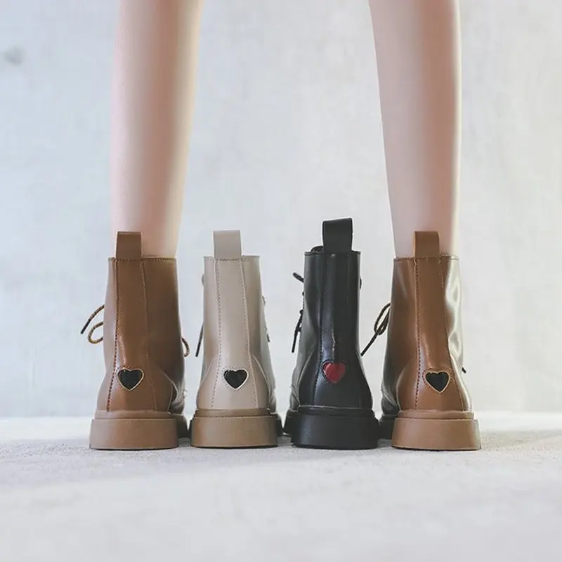 

Winter Motorcycle Women Ankle Snow Boot Soft Leather Wedges Rubber Platform Lace Up Sexy Punk Military Ladies Shoes Botas Mujer