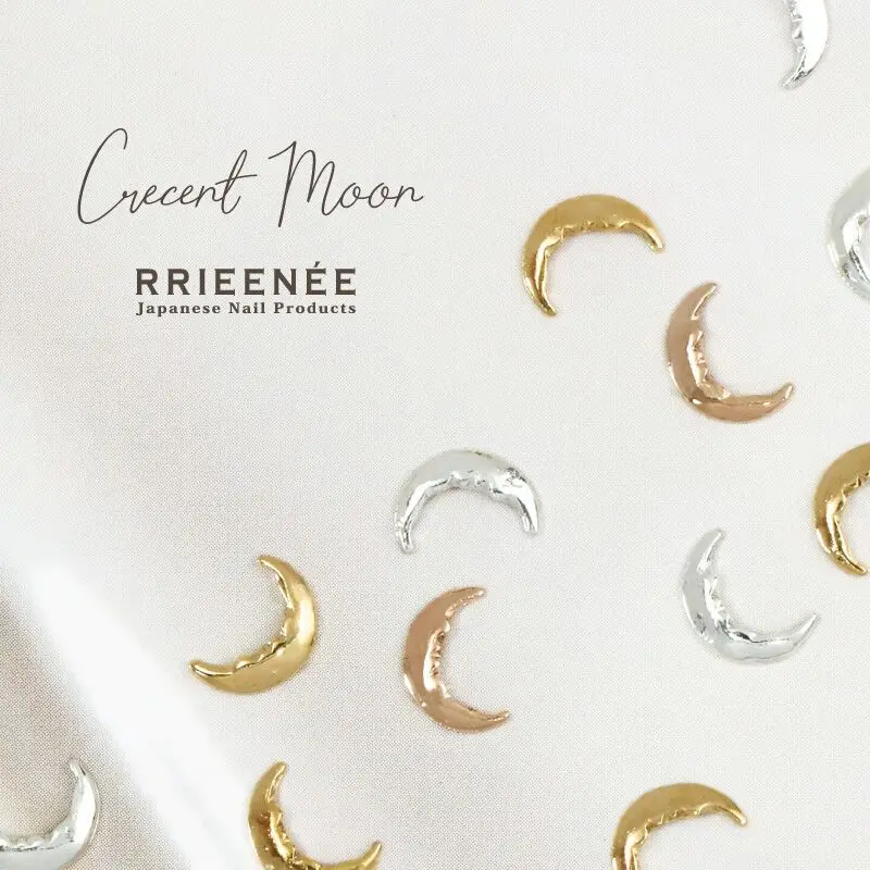 20PCs INS Moon Alloy Nail Art Decorations Rose Gold 3d New Arrive Charms Nail Studs DIY Manicure Japanese Jewelry Accessory Hot
