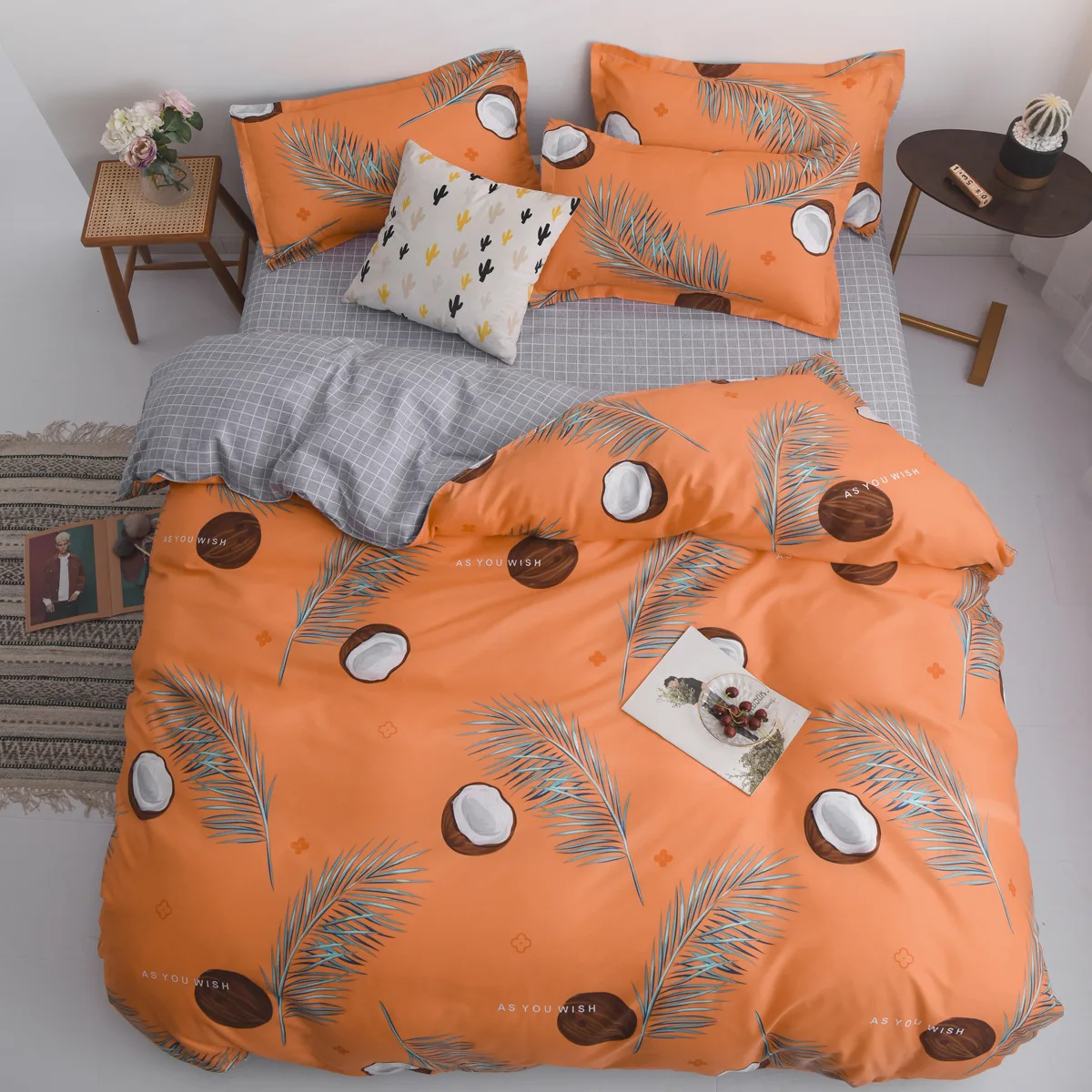 Leopard Printed 100% Polyester Bedding Sets Soft Quilt Cover Pillowcases Flat Sheets Breathable Soft Bedding Sets Home Textile