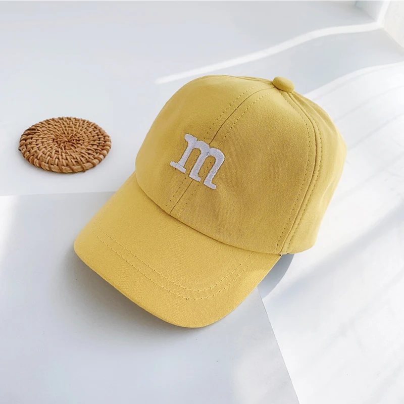 Autumn Winter warm Baseball cap children's hat For lovely baby cotton breathable kids hats Girl Boy caps M Letter_voghion.com