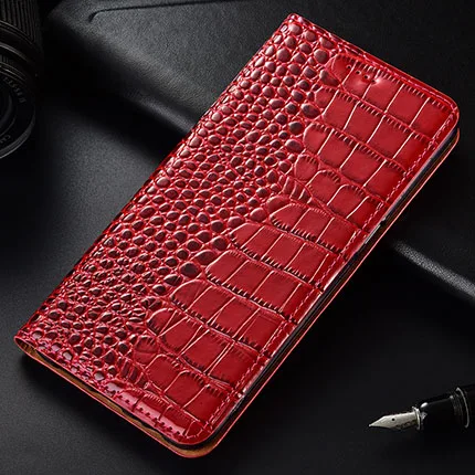 Red Для zte Blade V9 Vita Чехол Флип из натуральной кожи крокодил узорный Мягкий силиконовый чехол для zte V9 Vita Coque - Цвет: Red