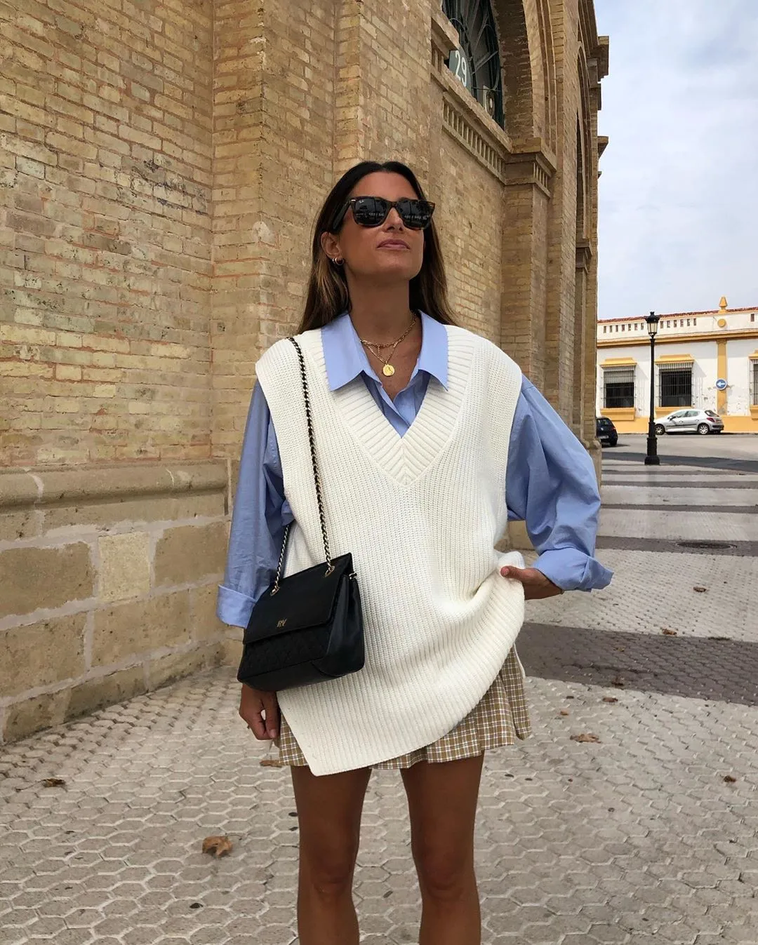 Women Neck Sweater Vest Korean Preppy 