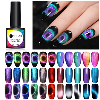 

UR SUGAR 9D Galaxy Cat Eye Led Gel Nail Polish Chameleon Magnetic UV Gel Varnish Thermal Gel varnish Need Black Base Coat Design