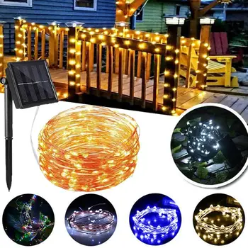 

Light String Copper Wire Solar Powered Fairy Lights Holiday Lighting Christmas Decor Home Decoration Warm Wedding Xmas