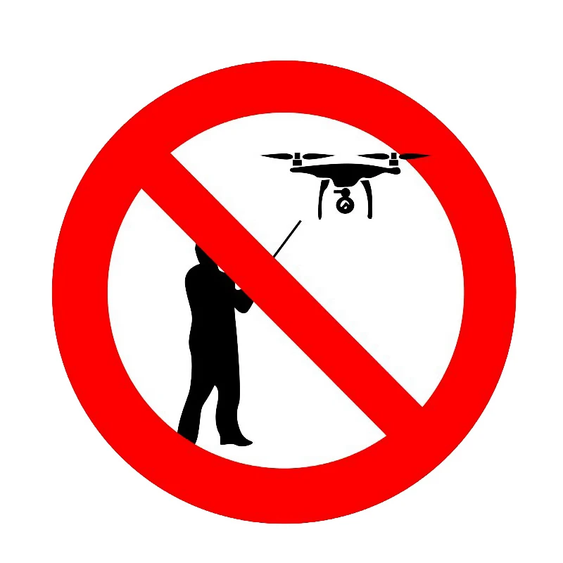 

13 см * 13 см модное предупреждение запрещает использование дрона автомобильные наклейки ПВХ персонализированные автомобильные водонепроницаемые изысканные украшения