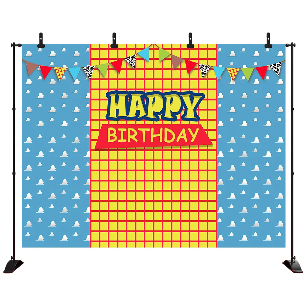 

Photo Background custom Toy Story Themed Cloud Children birthday banner Custom Photo Studio Backdrop