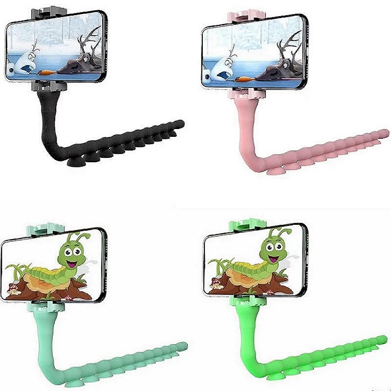 

Cute Caterpillar Lazy Bracket Mobile Phone Bracket Worm Live Bracket Suction Cup Support Wall Desktop Pillar Holder Car Gadget