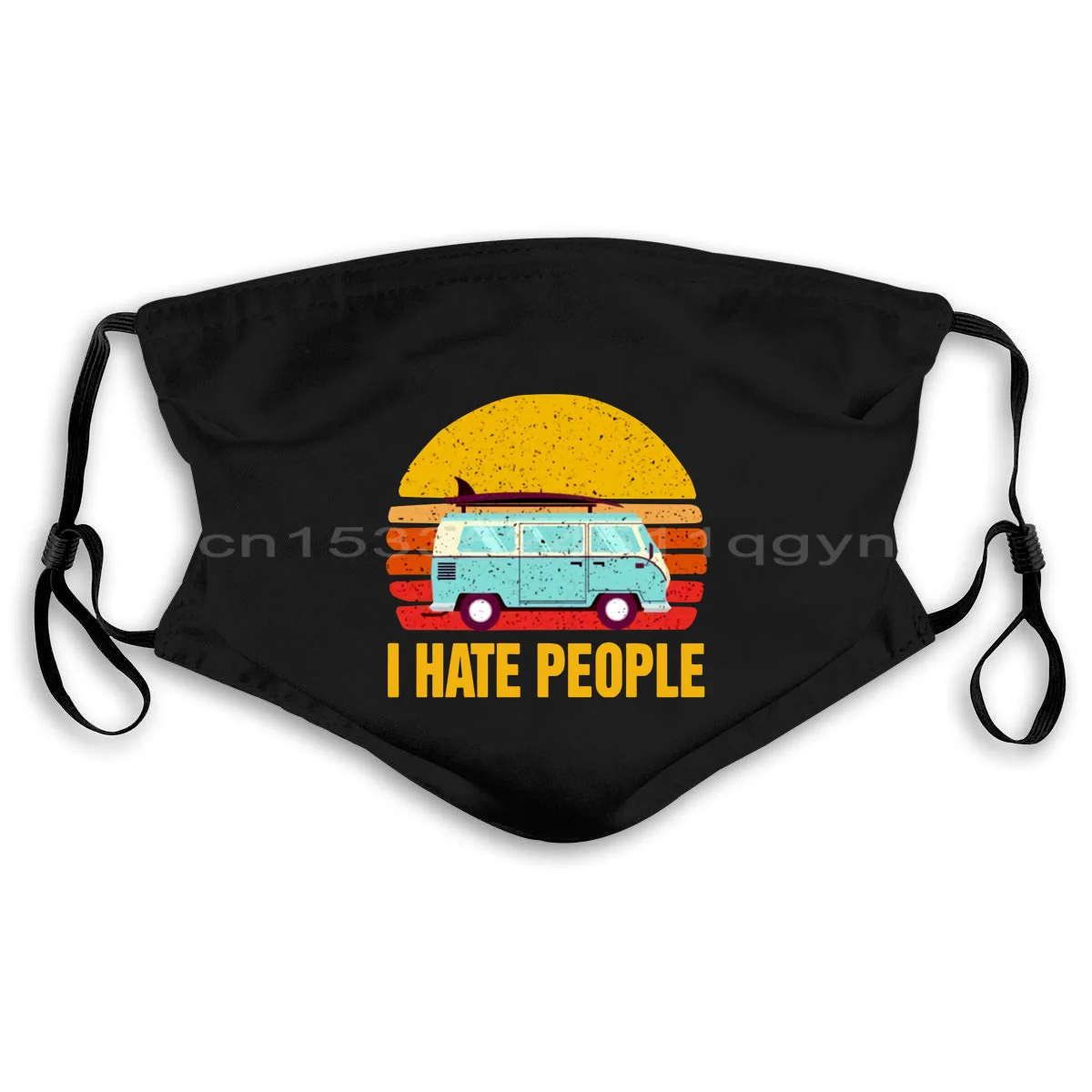 Черная маска-автомобиль кемпинг I hate people рубашка-Размер мультяшная маска Мужская