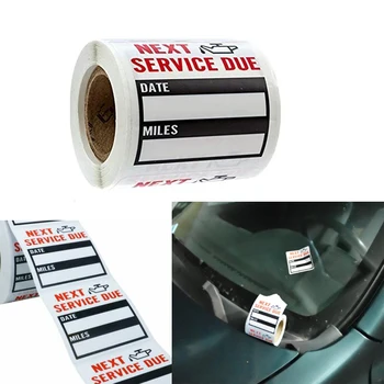 

100pcs/roll Oil Change/Service Reminder Stickers 2x2 inch Window Sticker Adhesive Labels Car Sticker