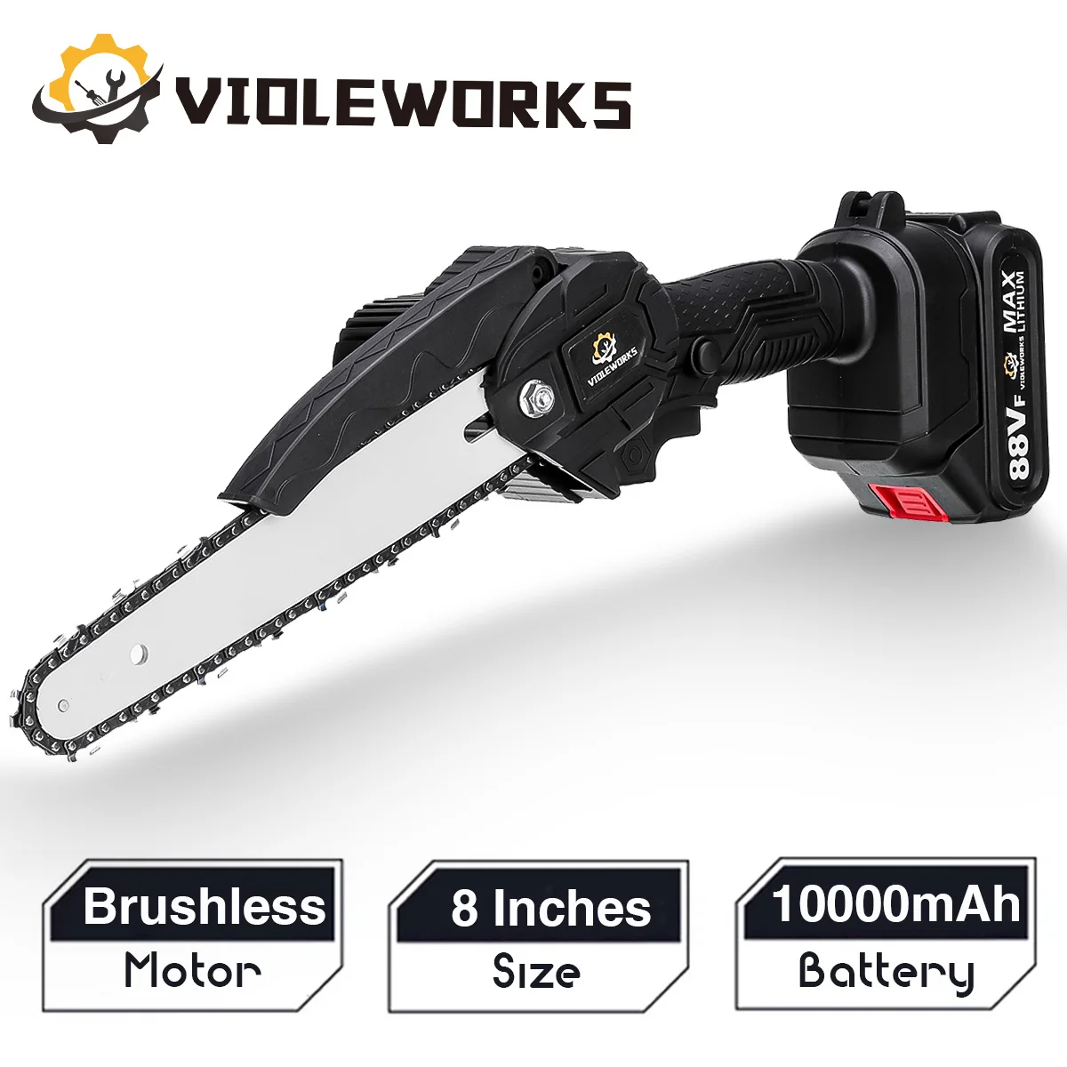 

For Makita 18V Battery 8 Inch Brushless Motor Electric Chain Saw Rechargeable Handheld Pruning Woodworking Tool