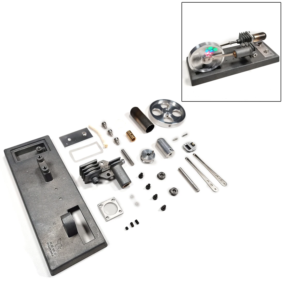 

Customized Î³-Type DIY Stirling Engine Kit Science Experiment Educational Toy Model with Luminous Flywheel Christmas Gift