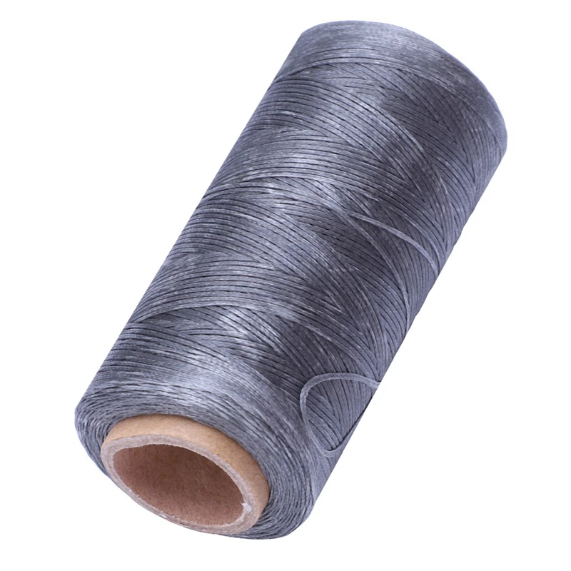 Hot 2 Pcs 260M 150D 1MM Leather Sewing Waxed Wax Thread Hand Needle Cord Craft DIY New Color:Gray& Cream-Coloured