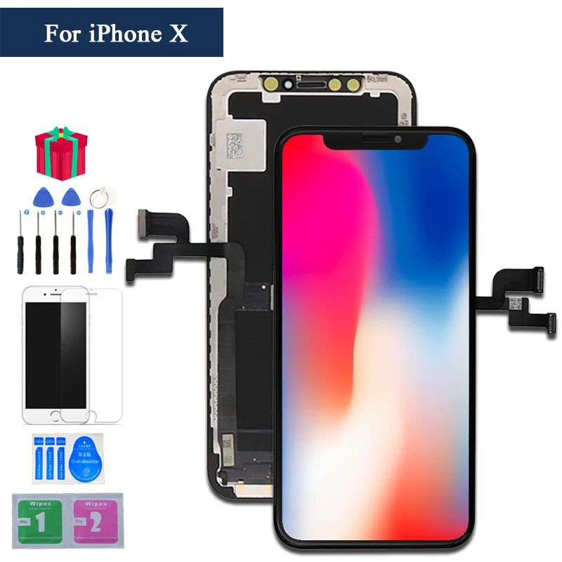 

AAA ++ For iPhone X OLED With 3D Touch Digitizer Mounting No Dead Pixels LCD Screen Replace Display for iPhoneX LCD with Gift